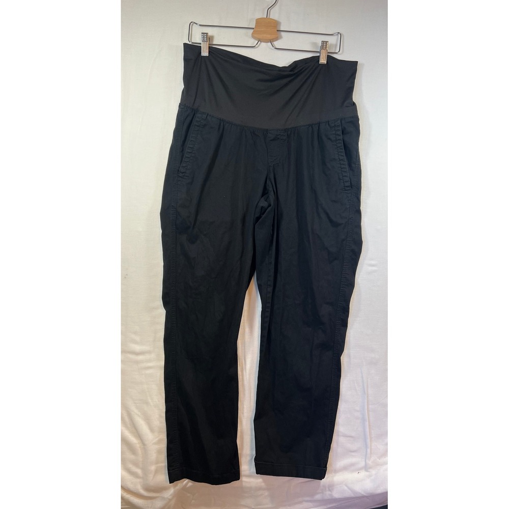 Old Navy Maternity Pants Medium Black Full Panel Chino Straight Leg Trousers‎